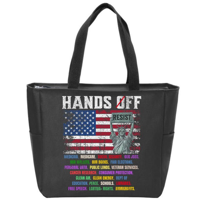 Resist Resistance Statue Of Liberty Hands Off Protest  Zip Tote Bag