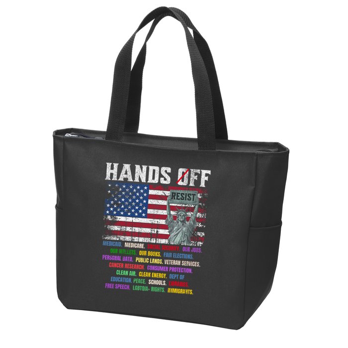 Resist Resistance Statue Of Liberty Hands Off Protest  Zip Tote Bag