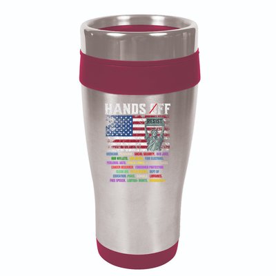 Resist Resistance Statue Of Liberty Hands Off Protest  16oz Travel Tumbler