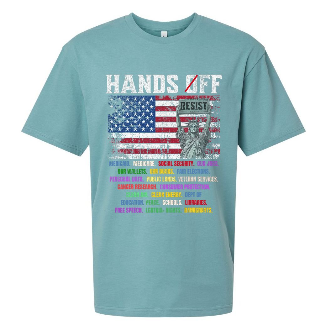 Resist Resistance Statue Of Liberty Hands Off Protest  Sueded Cloud Jersey T-Shirt
