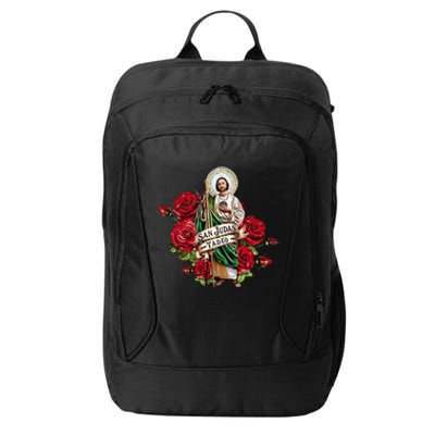 Red Roses San Judas Tadeo Con Bandera De MéXico City Backpack