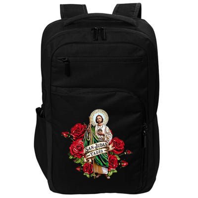 Red Roses San Judas Tadeo Con Bandera De MéXico Impact Tech Backpack