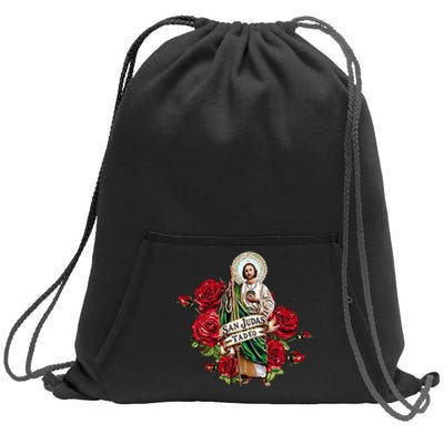 Red Roses San Judas Tadeo Con Bandera De MéXico Sweatshirt Cinch Pack Bag