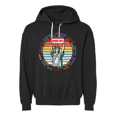 Resist Resistance Statue Of Liberty Hands Off Protest Garment-Dyed Fleece Hoodie