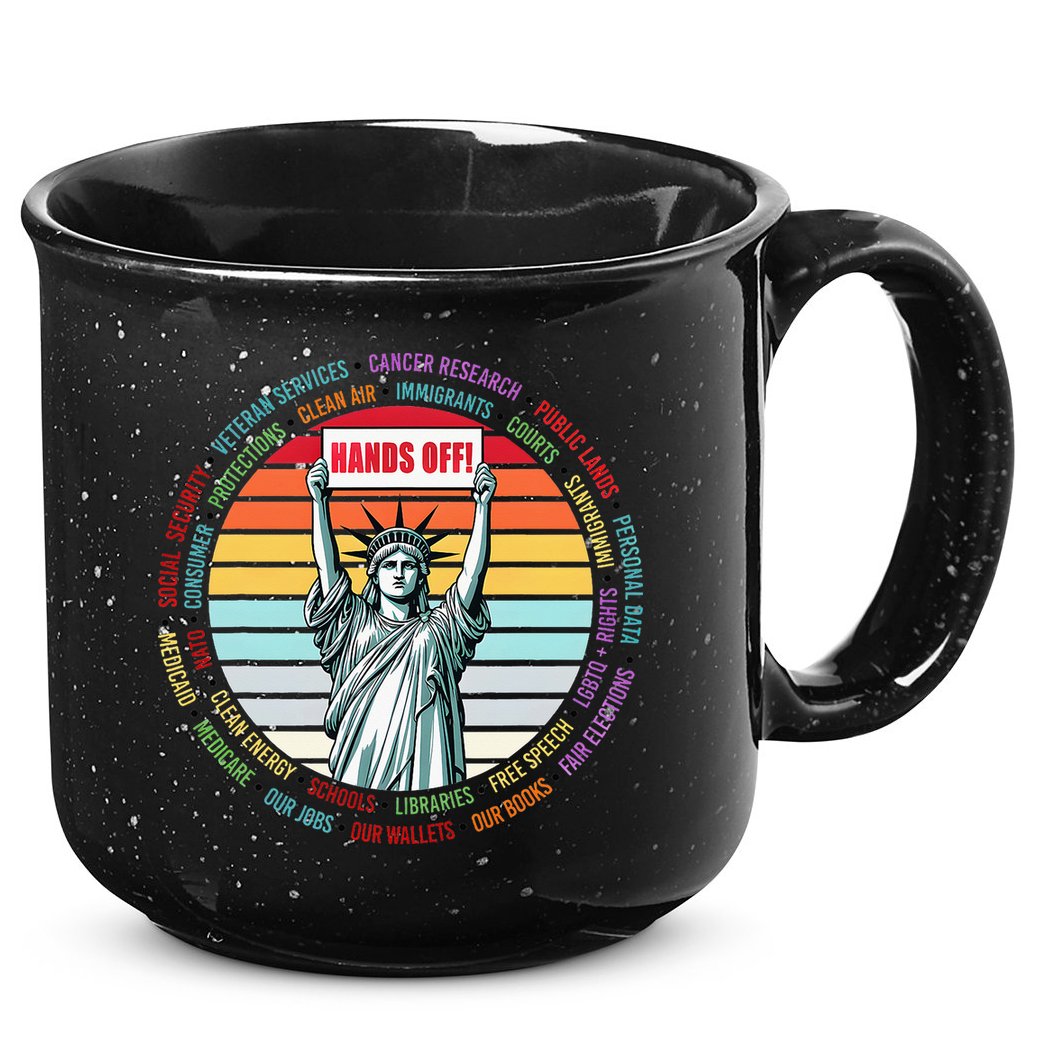 Resist Resistance Statue Of Liberty Hands Off Protest 15oz Campfire Ceramic Mug