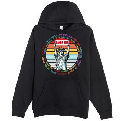 Resist Resistance Statue Of Liberty Hands Off Protest Premium Pullover Hoodie