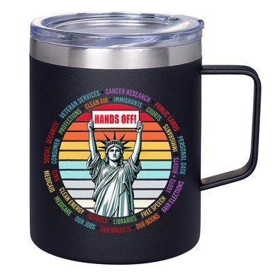 Resist Resistance Statue Of Liberty Hands Off Protest 12oz Stainless Steel Coffee Mug