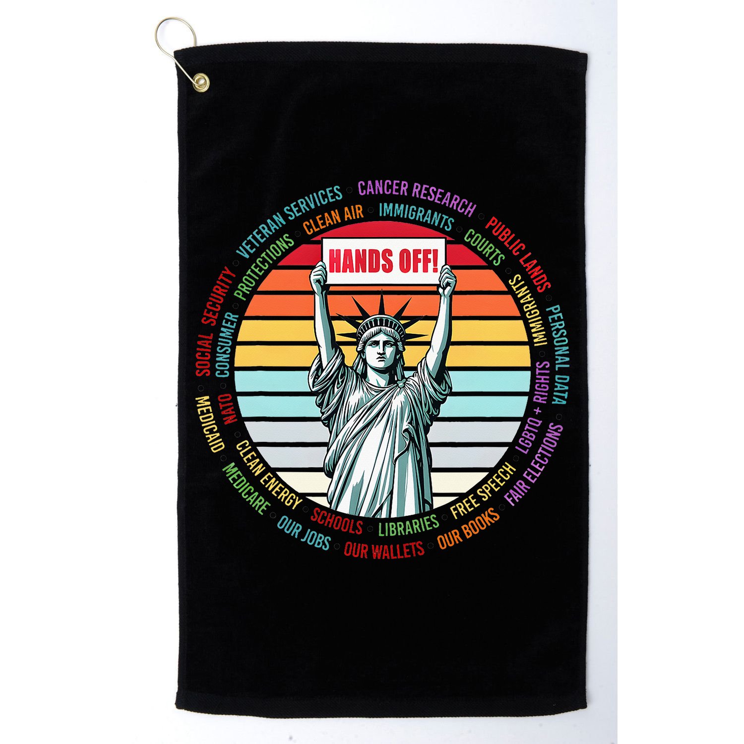 Resist Resistance Statue Of Liberty Hands Off Protest Golf Towel