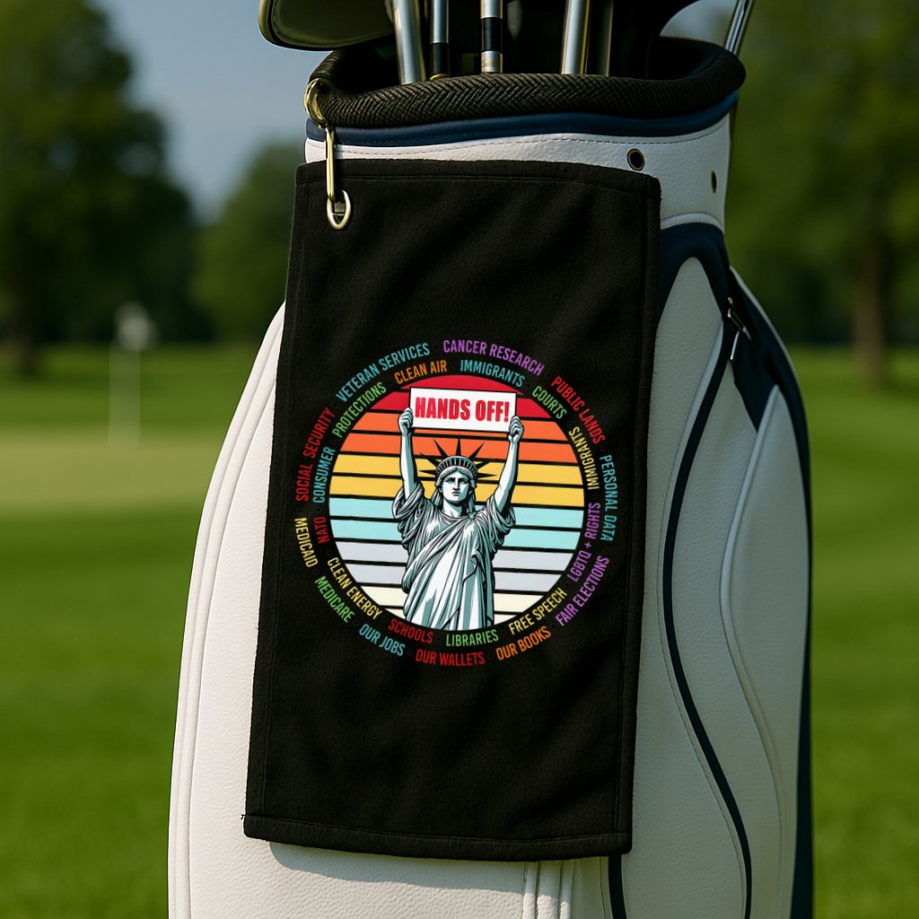 Resist Resistance Statue Of Liberty Hands Off Protest Golf Towel