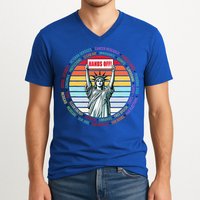 Resist Resistance Statue Of Liberty Hands Off Protest V-Neck T-Shirt
