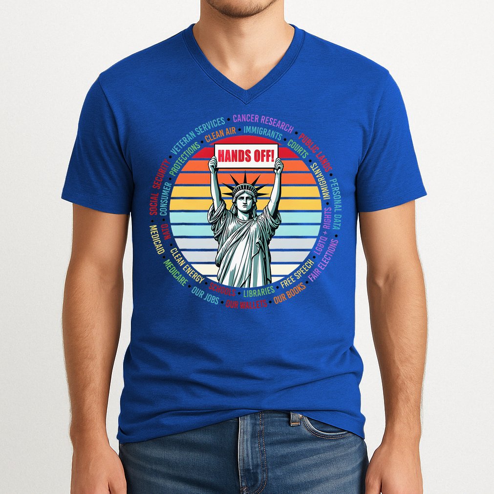 Resist Resistance Statue Of Liberty Hands Off Protest V-Neck T-Shirt