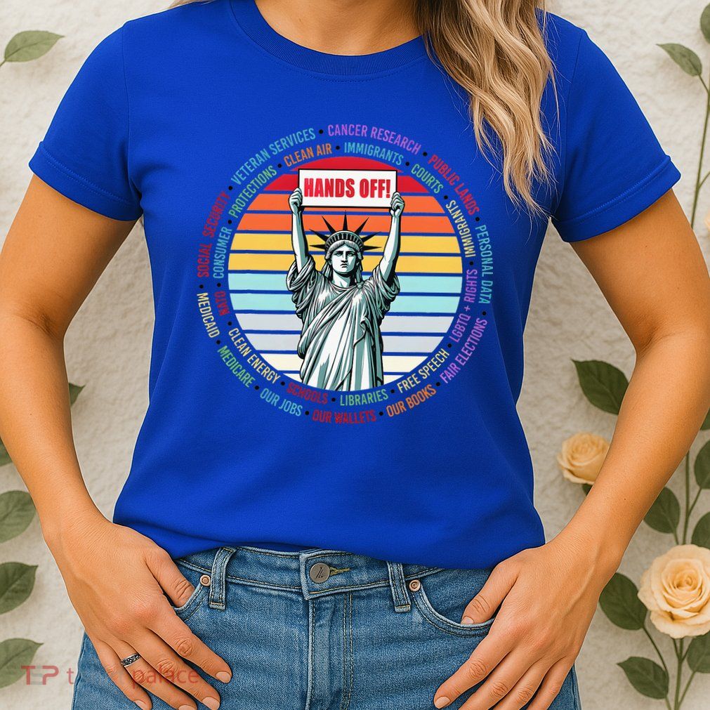 Resist Resistance Statue Of Liberty Hands Off Protest Womens T-Shirt