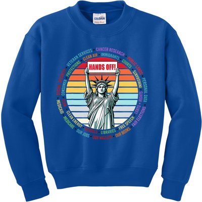 Resist Resistance Statue Of Liberty Hands Off Protest Kids Sweatshirt