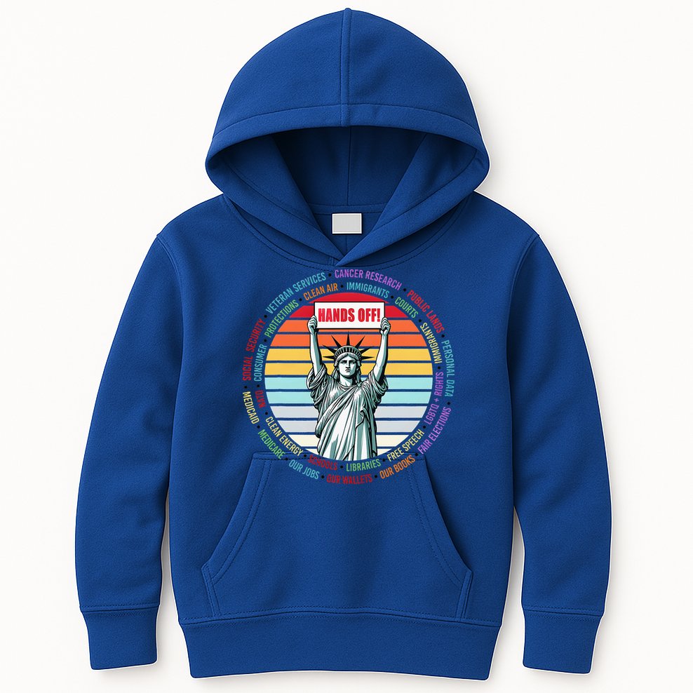 Resist Resistance Statue Of Liberty Hands Off Protest Kids Hoodie