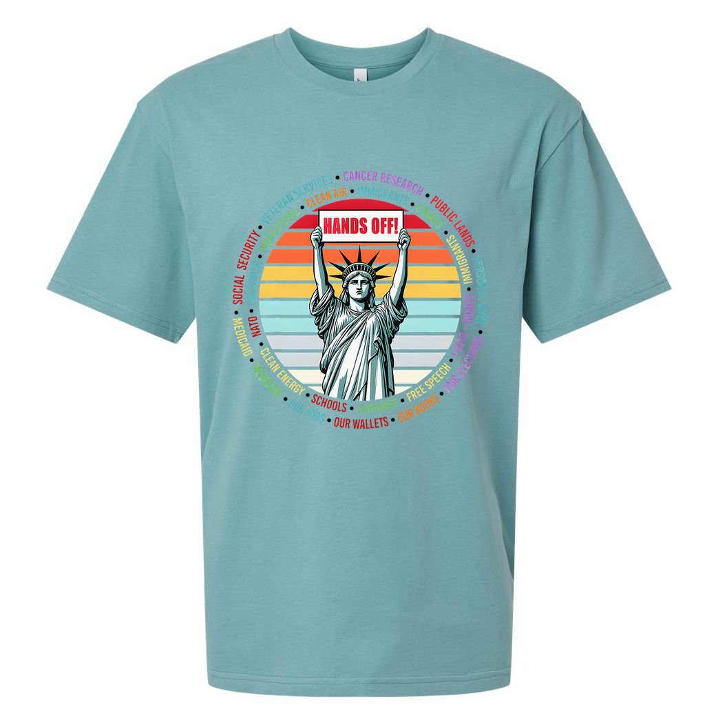Resist Resistance Statue Of Liberty Hands Off Protest Sueded Cloud Jersey T-Shirt