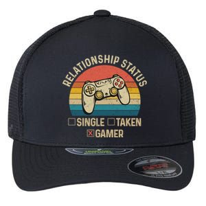 Retro Relationship Status Gamer Video Game Valentines Day Cool Gift Flexfit Unipanel Trucker Cap