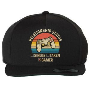 Retro Relationship Status Gamer Video Game Valentines Day Cool Gift Wool Snapback Cap