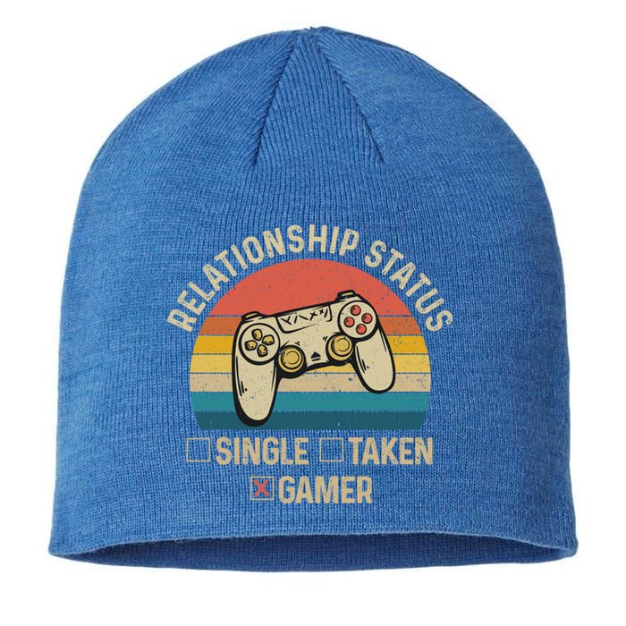 Retro Relationship Status Gamer Video Game Valentines Day Cool Gift Sustainable Beanie