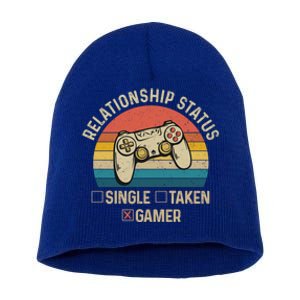 Retro Relationship Status Gamer Video Game Valentines Day Cool Gift Short Acrylic Beanie