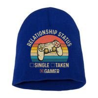 Retro Relationship Status Gamer Video Game Valentines Day Cool Gift Short Acrylic Beanie