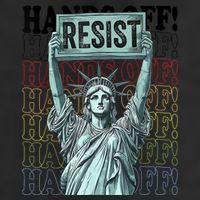 Resist Resistance Statue Of Liberty Hands Off Protest   7 Panel Mesh Trucker Snapback Hat