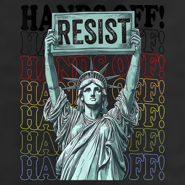 Resist Resistance Statue Of Liberty Hands Off Protest   7 Panel Mesh Trucker Snapback Hat