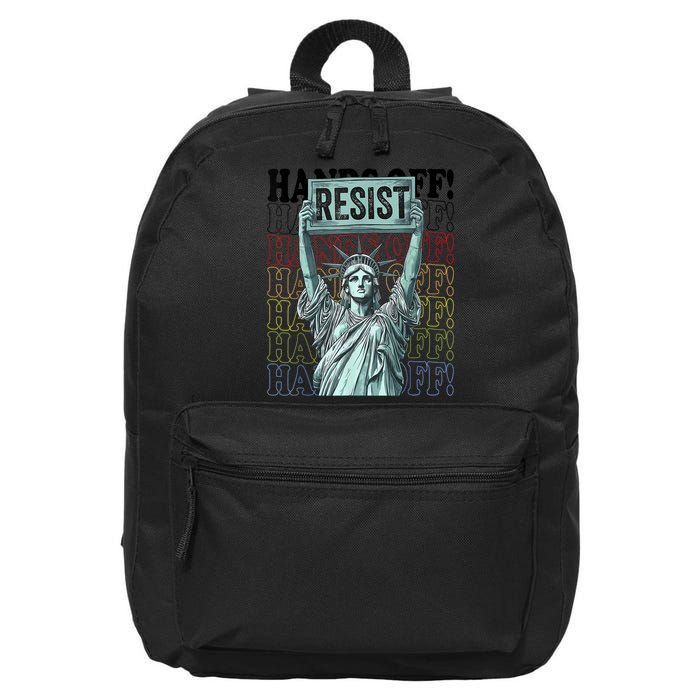 Resist Resistance Statue Of Liberty Hands Off Protest   16 in Basic Backpack