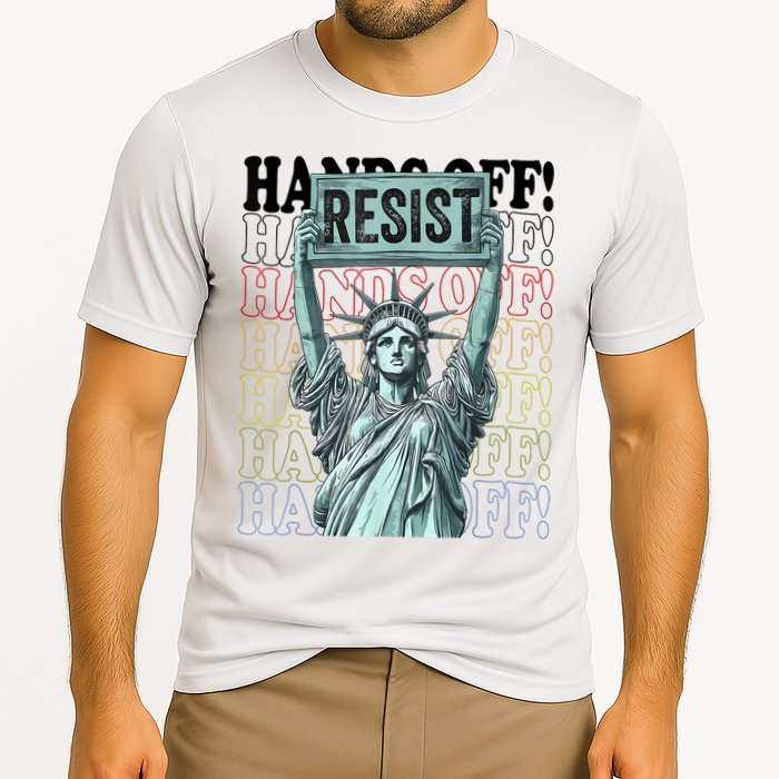 Resist Resistance Statue Of Liberty Hands Off Protest   Cooling Performance Crew T-Shirt