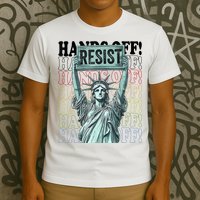 Resist Resistance Statue Of Liberty Hands Off Protest   T-Shirt