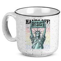 Resist Resistance Statue Of Liberty Hands Off Protest   15oz Campfire Ceramic Mug