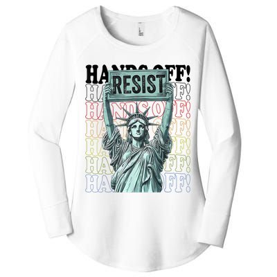 Resist Resistance Statue Of Liberty Hands Off Protest   Women's Perfect Tri Tunic Long Sleeve Shirt