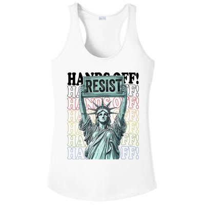 Resist Resistance Statue Of Liberty Hands Off Protest   Ladies PosiCharge Competitor Racerback Tank