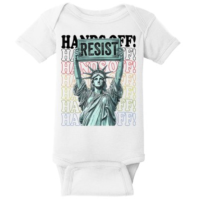 Resist Resistance Statue Of Liberty Hands Off Protest   Baby Bodysuit