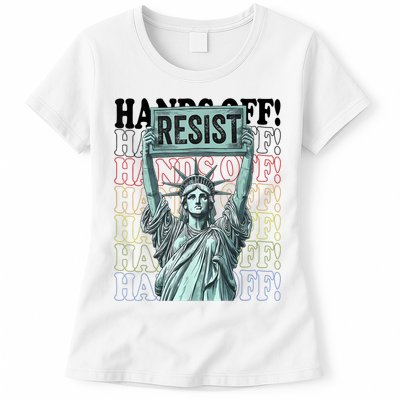 Resist Resistance Statue Of Liberty Hands Off Protest   Womens T-Shirt
