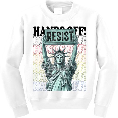 Resist Resistance Statue Of Liberty Hands Off Protest   Kids Sweatshirt