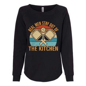 Retro Real Stay Out Of The Kitchen Funny Pickleball Gift Womens California Wash Sweatshirt