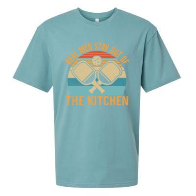 Retro Real Stay Out Of The Kitchen Funny Pickleball Gift Sueded Cloud Jersey T-Shirt