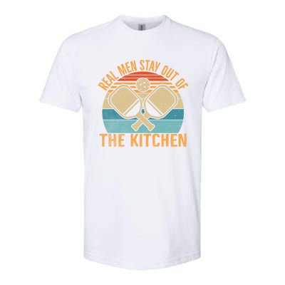 Retro Real Stay Out Of The Kitchen Funny Pickleball Gift Softstyle CVC T-Shirt