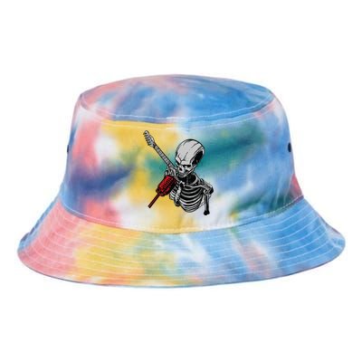 Rock Roll Skeleton Guitar Player Figurine Music Lover Tie Dye Newport Bucket Hat