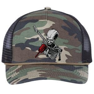 Rock Roll Skeleton Guitar Player Figurine Music Lover Retro Rope Trucker Hat Cap