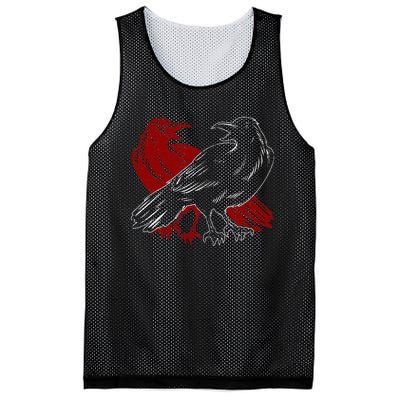 Red Raven Spooky Gothic Animal Forest Bird Black Crow Mesh Reversible Basketball Jersey Tank