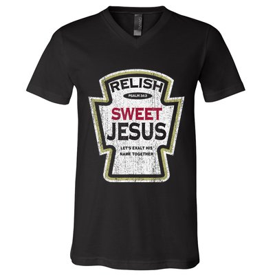 Retro Relish Sweet Jesus V-Neck T-Shirt