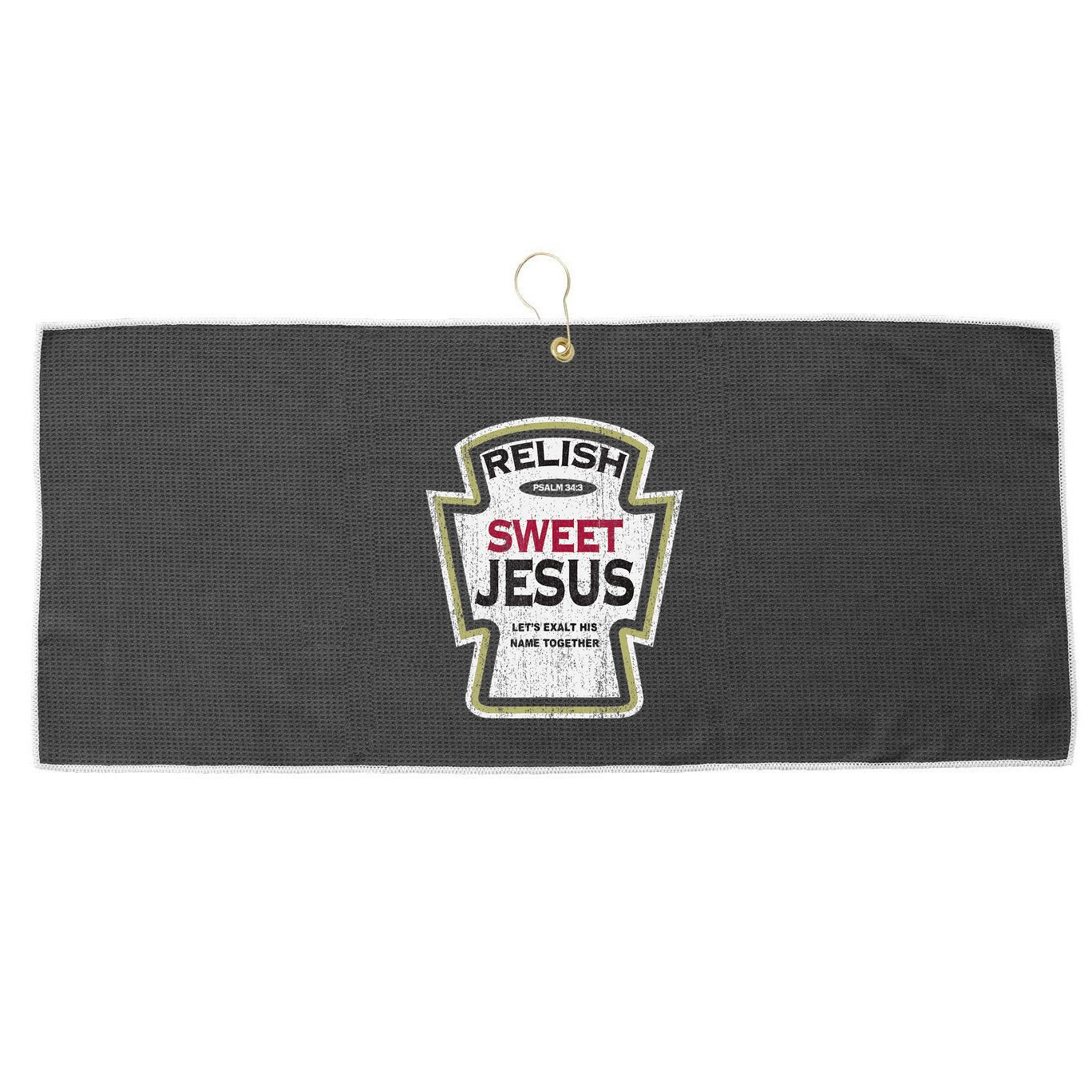 Retro Relish Sweet Jesus Large Microfiber Waffle Golf Towel