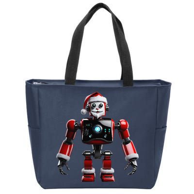 Realistic Robotic Santa Robot Christmas Xmas Lover Zip Tote Bag