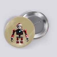 Realistic Robotic Santa Robot Christmas Xmas Lover Button