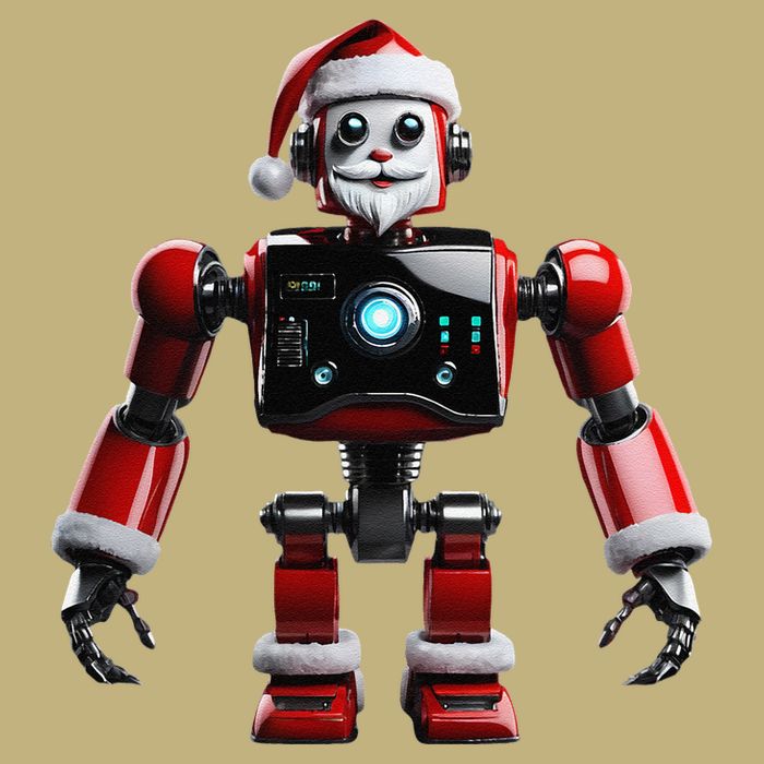 Realistic Robotic Santa Robot Christmas Xmas Lover Button