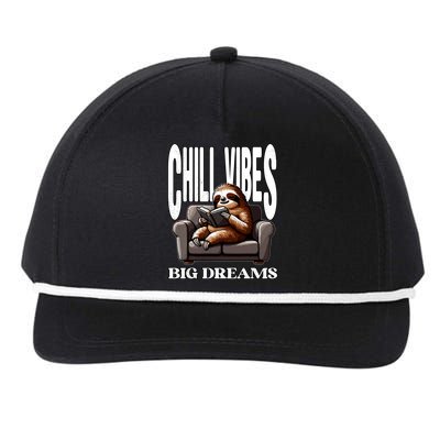 Relaxed Reader Sloth Snapback Five-Panel Rope Hat