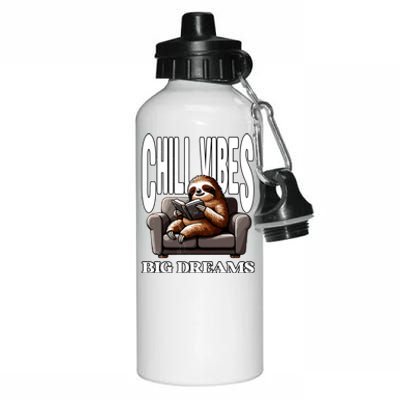 Relaxed Reader Sloth Aluminum Water Bottle 