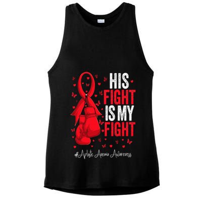 Red Ribbon Survivor Fighter Aplastic Anemia Awareness Ladies PosiCharge Tri-Blend Wicking Tank