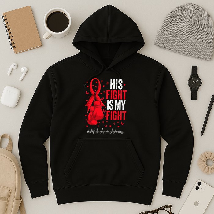 Red Ribbon Survivor Fighter Aplastic Anemia Awareness Hoodie